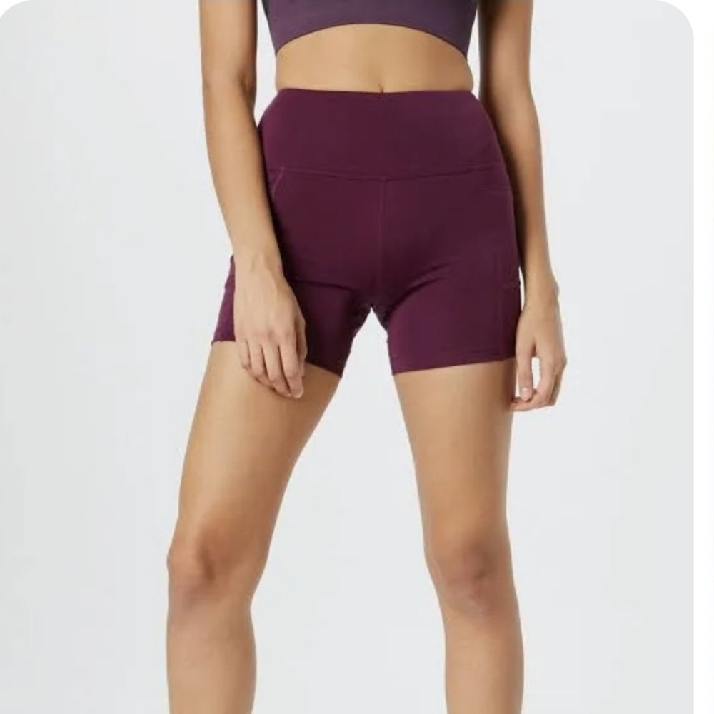 Bally Total Fitness High Rise Pocket Bike Shorts Size XL